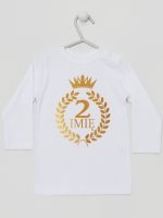 na drugie urodziny z laurami nadruk złoty koszulka z długim rękawem kolor biały 199