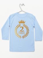 na drugie urodziny z laurami nadruk złoty koszulka z długim rękawem kolor błękitny 199