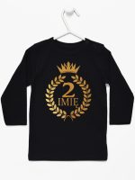 na drugie urodziny z laurami nadruk złoty koszulka z długim rękawem kolor czarny 199