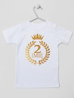 na drugie urodziny z laurami nadruk złoty koszulka z krótkim rękawem kolor biały 199