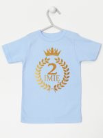 na drugie urodziny z laurami nadruk złoty koszulka z krótkim rękawem kolor błękitny 199