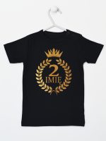 na drugie urodziny z laurami nadruk złoty koszulka z krótkim rękawem kolor czarny 199