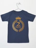 na drugie urodziny z laurami nadruk złoty koszulka z krótkim rękawem kolor granatowy 199