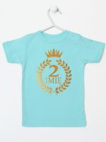 na drugie urodziny z laurami nadruk złoty koszulka z krótkim rękawem kolor miętowy 199