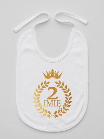 na drugie urodziny z laurami nadruk złoty śliniak niemowlęcy kolor biały 199