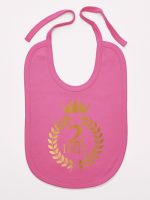 na drugie urodziny z laurami nadruk złoty śliniak niemowlęcy kolor ciemny różowy 199