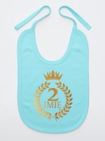 na drugie urodziny z laurami nadruk złoty śliniak niemowlęcy kolor miętowy 199