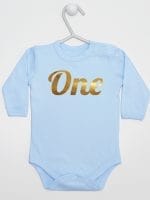 na pierwsze urodziny body z długim rękawem kolor błękitny 039