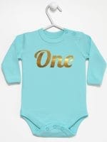 na pierwsze urodziny body z długim rękawem kolor miętowy 039