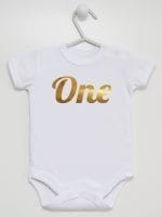 na pierwsze urodziny body z krótkim rękawem kolor biały 039