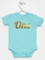 na pierwsze urodziny body z krótkim rękawem kolor miętowy 039