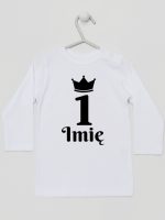 na pierwsze urodziny jedynka z imieniem koszulka z długim rękawem kolor biały 159
