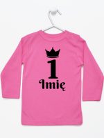 na pierwsze urodziny jedynka z imieniem koszulka z długim rękawem kolor ciemny różowy 159