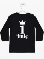 na pierwsze urodziny jedynka z imieniem koszulka z długim rękawem kolor czarny 159