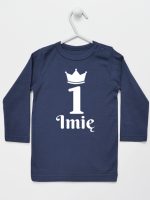 na pierwsze urodziny jedynka z imieniem koszulka z długim rękawem kolor granatowy 159