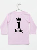 na pierwsze urodziny jedynka z imieniem koszulka z długim rękawem kolor różowy 159