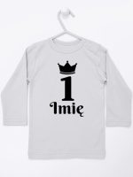 na pierwsze urodziny jedynka z imieniem koszulka z długim rękawem kolor szary 159