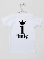 na pierwsze urodziny jedynka z imieniem koszulka z krótkim rękawem kolor biały 159
