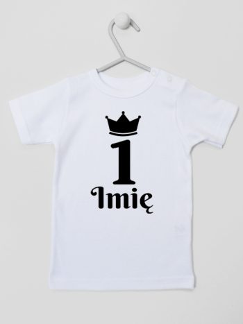 na pierwsze urodziny jedynka z imieniem koszulka z krótkim rękawem kolor biały 159