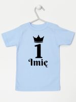 na pierwsze urodziny jedynka z imieniem koszulka z krótkim rękawem kolor błękitny 159
