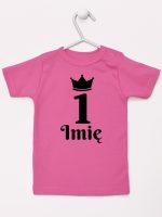 na pierwsze urodziny jedynka z imieniem koszulka z krótkim rękawem kolor ciemny różowy 159