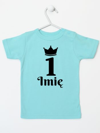 na pierwsze urodziny jedynka z imieniem koszulka z krótkim rękawem kolor miętowy 159