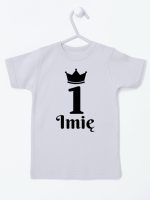 na pierwsze urodziny jedynka z imieniem koszulka z krótkim rękawem kolor szary 159