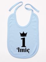 na pierwsze urodziny jedynka z imieniem śliniak niemowlęcy kolor błękitny 159
