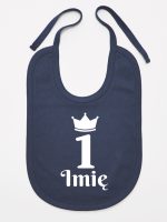 na pierwsze urodziny jedynka z imieniem śliniak niemowlęcy kolor granatowy 159