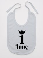 na pierwsze urodziny jedynka z imieniem śliniak niemowlęcy kolor szary 159