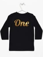 na pierwsze urodziny koszulka z długim rękawem kolor czarny 039