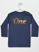 na pierwsze urodziny koszulka z długim rękawem kolor granatowy 039