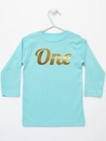 na pierwsze urodziny koszulka z długim rękawem kolor miętowy 039