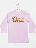 na pierwsze urodziny koszulka z długim rękawem kolor różowy 039