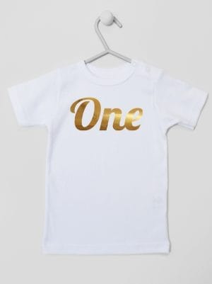 na pierwsze urodziny koszulka z krótkim rękawem kolor biały 039