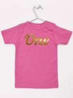 na pierwsze urodziny koszulka z krótkim rękawem kolor ciemny różowy 039