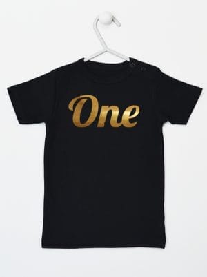 na pierwsze urodziny koszulka z krótkim rękawem kolor czarny 039