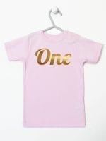 na pierwsze urodziny koszulka z krótkim rękawem kolor różowy 039