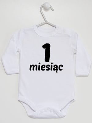 na pierwszy miesiąc body z długim rękawem kolor biały 013