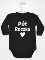 na pół roczku body z długim rękawem kolor czarny 073