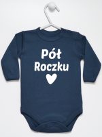 na pół roczku body z długim rękawem kolor granatowy 073