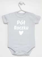 na pół roczku body z krótkim rękawem kolor szary 073