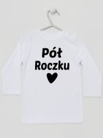 na pół roczku koszulka z długim rękawem kolor biały 073