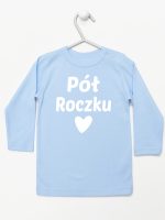 na pół roczku koszulka z długim rękawem kolor błękitny 073