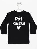 na pół roczku koszulka z długim rękawem kolor czarny 073