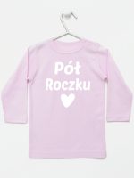 na pół roczku koszulka z długim rękawem kolor różowy 073