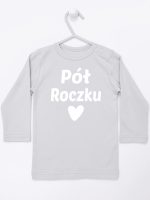 na pół roczku koszulka z długim rękawem kolor szary 073