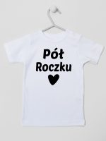 na pół roczku koszulka z krótkim rękawem kolor biały 073