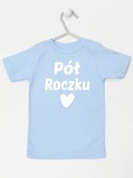 na pół roczku koszulka z krótkim rękawem kolor błękitny 073