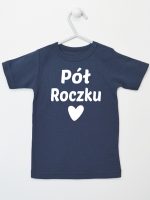 na pół roczku koszulka z krótkim rękawem kolor granatowy 073